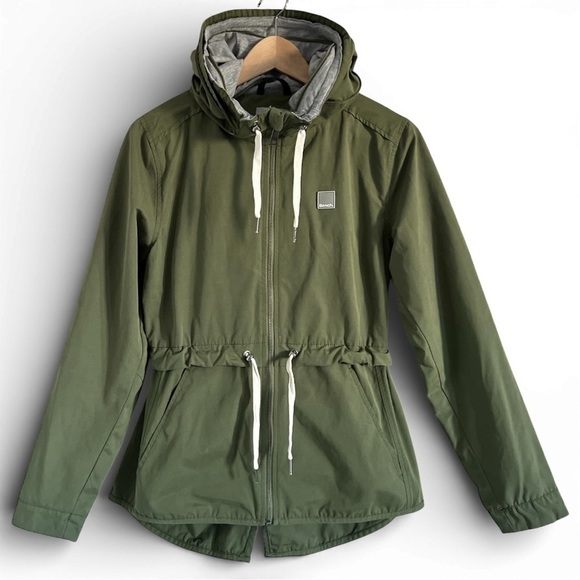 Bench Jackets & Blazers - BENCH Olive Utility Convertible Drawstring Spring Jacket